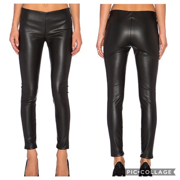 Velvet Pants - NEW Velvet Faux Leather Black Pants